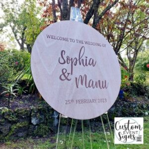 Wooden sign, Wedding engraved Welcome sign Hardwood Plywwod