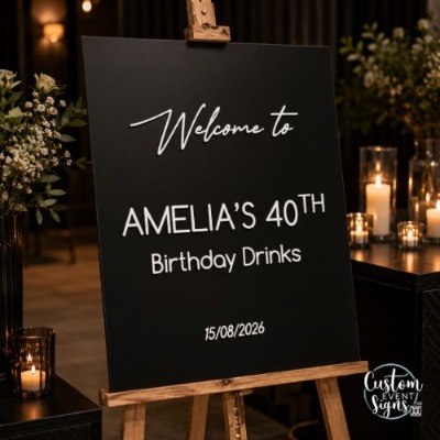Personalised Birthday Welcome Sign with Raised Acrylic Lettering - Image 3